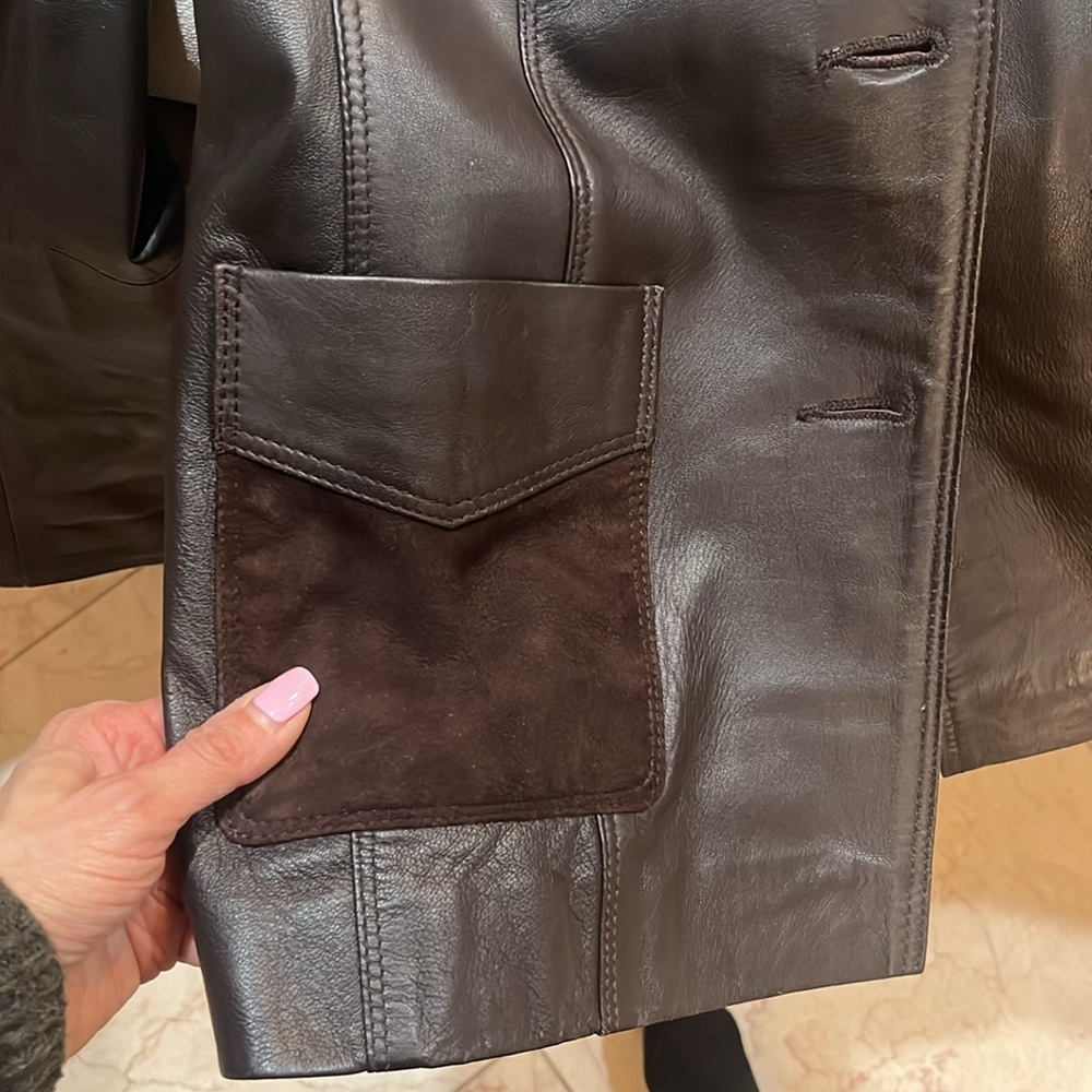 Mac Hill Pretty 100% Leather Brown Jacket - image 6